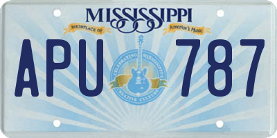 MS license plate APU787