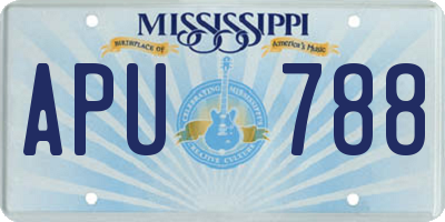 MS license plate APU788