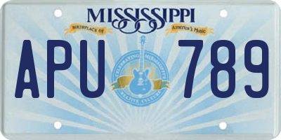 MS license plate APU789