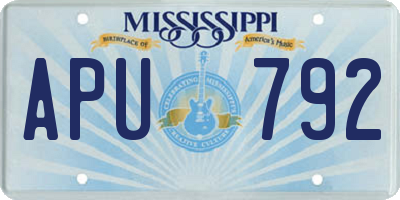 MS license plate APU792
