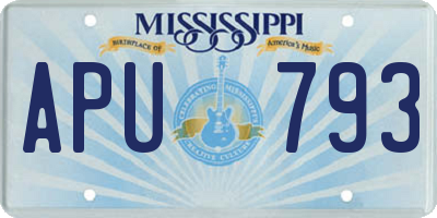 MS license plate APU793