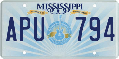 MS license plate APU794