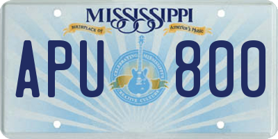 MS license plate APU800