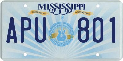 MS license plate APU801