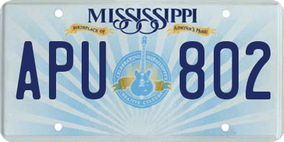 MS license plate APU802