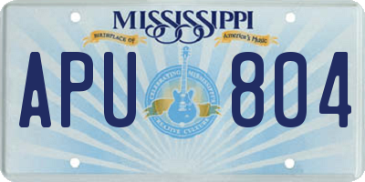 MS license plate APU804