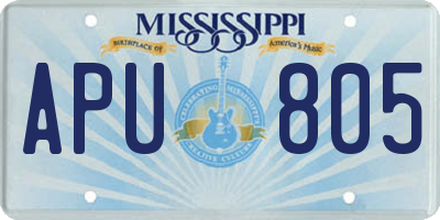 MS license plate APU805