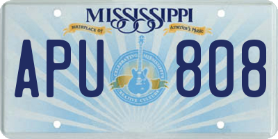 MS license plate APU808