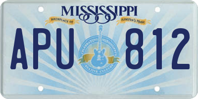 MS license plate APU812