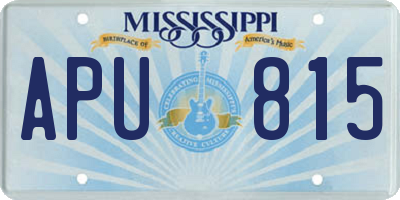 MS license plate APU815