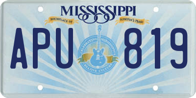 MS license plate APU819