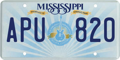 MS license plate APU820