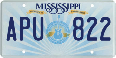 MS license plate APU822