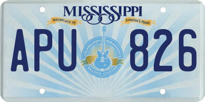 MS license plate APU826