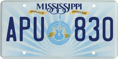MS license plate APU830