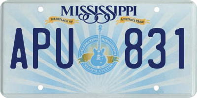 MS license plate APU831