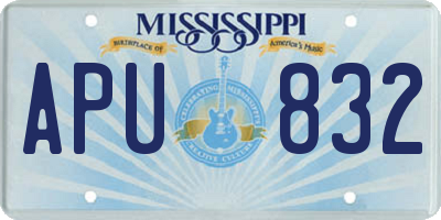MS license plate APU832