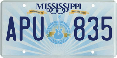 MS license plate APU835