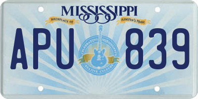 MS license plate APU839