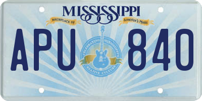 MS license plate APU840