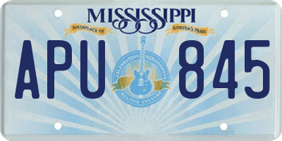 MS license plate APU845