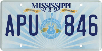 MS license plate APU846