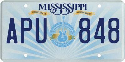 MS license plate APU848