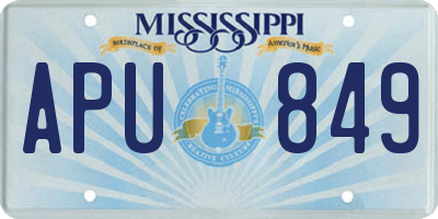 MS license plate APU849