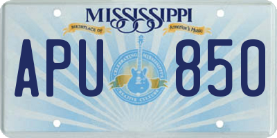 MS license plate APU850