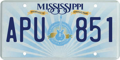 MS license plate APU851