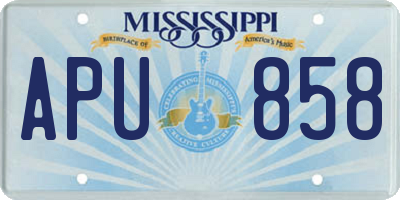 MS license plate APU858