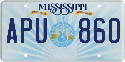 MS license plate APU860