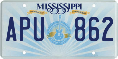 MS license plate APU862