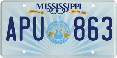 MS license plate APU863