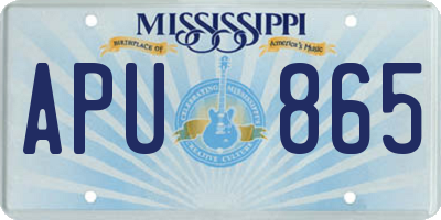 MS license plate APU865