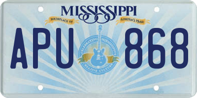 MS license plate APU868