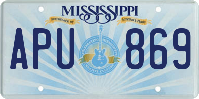 MS license plate APU869