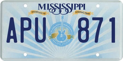 MS license plate APU871