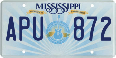MS license plate APU872