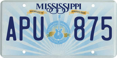 MS license plate APU875