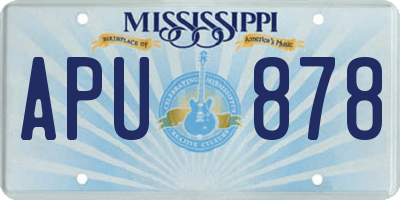 MS license plate APU878