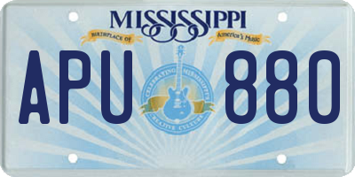 MS license plate APU880