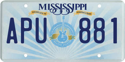 MS license plate APU881