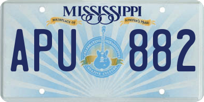 MS license plate APU882