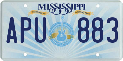 MS license plate APU883
