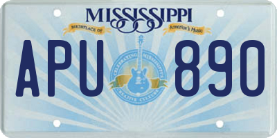 MS license plate APU890