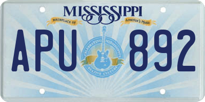 MS license plate APU892
