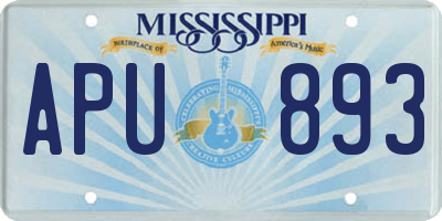MS license plate APU893