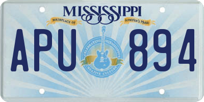 MS license plate APU894