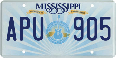 MS license plate APU905